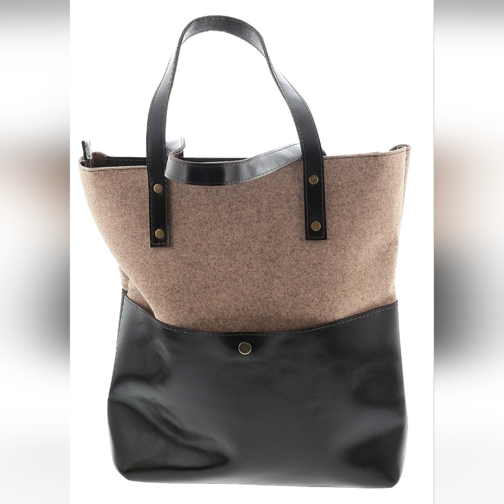 EUC Felt top leather‎ bag